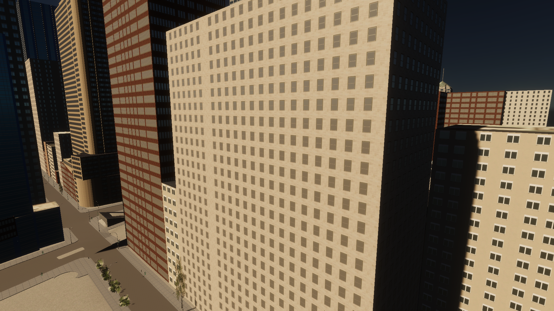 A building with the basic shader.